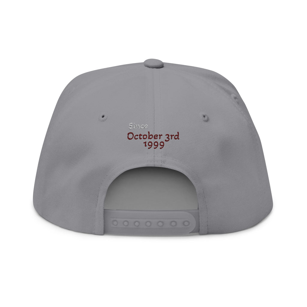 Flat Bill Cap — 'Free Born' Embroidered Bird Snapback (Custom Date & Text Option)