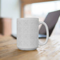 White Tile Pattern Ceramic Mug — Minimal Floral Mosaic Coffee Cup (11/15/20oz)
