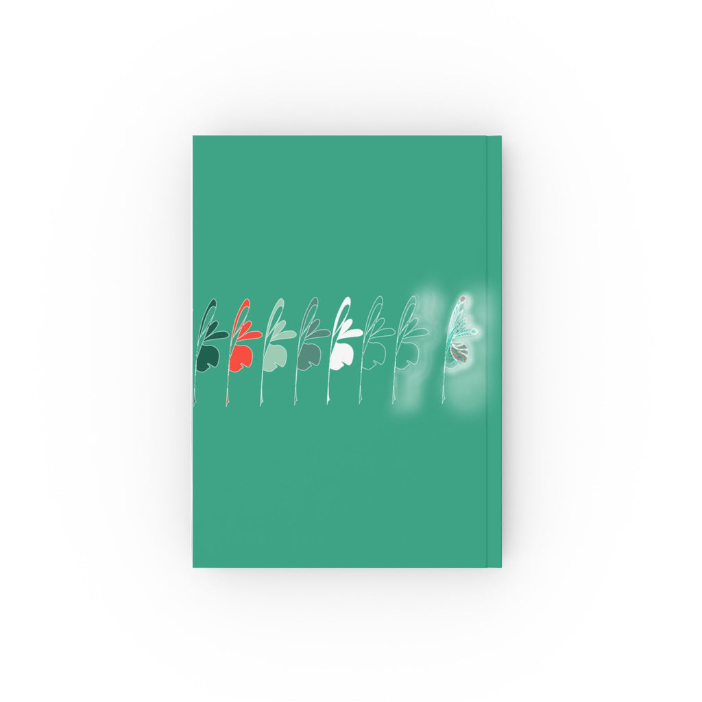 Hardback Journal — Minimal Floral Heart Pattern | Green Notebook for Notes & Gratitude