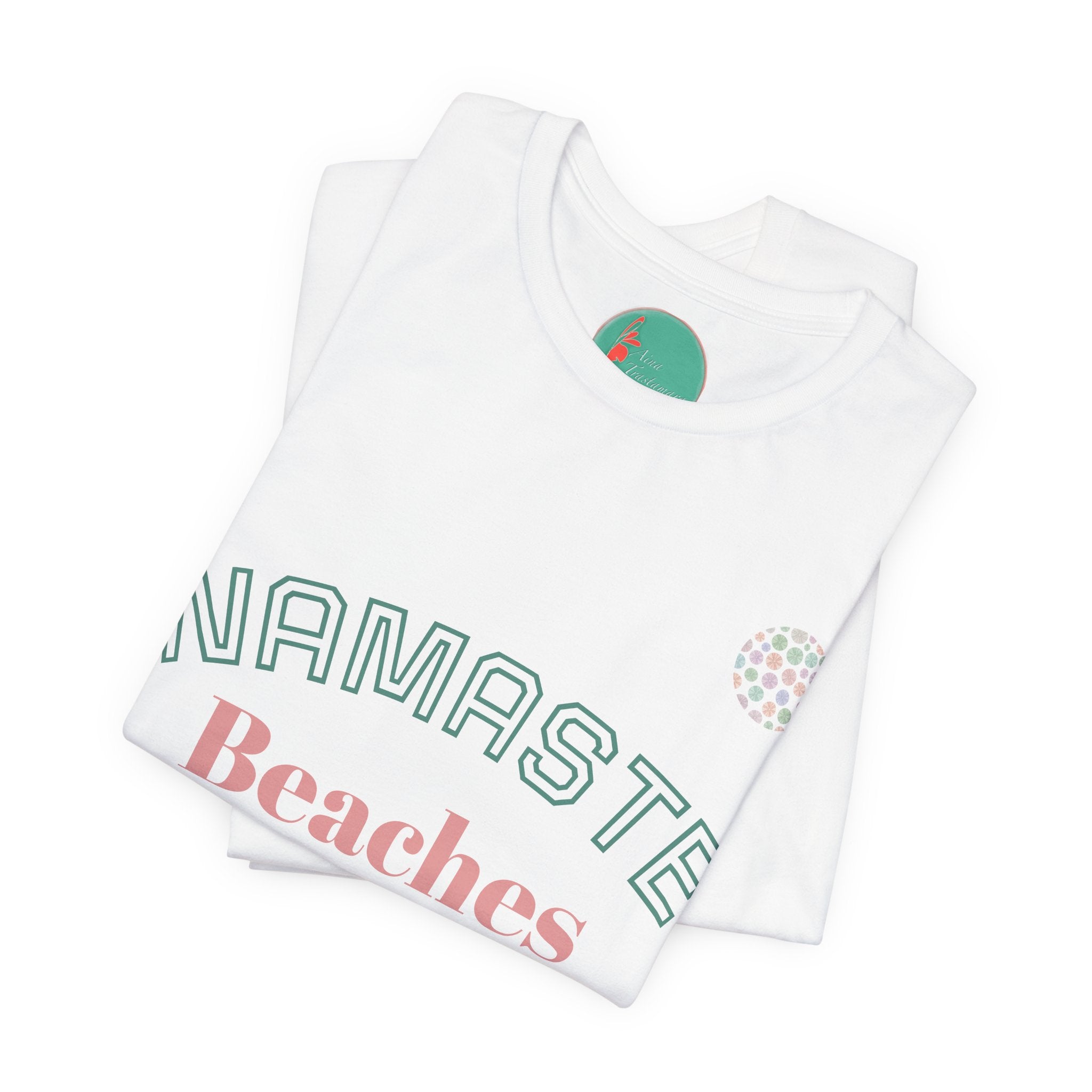 Namaste Beaches Watercolor T-Shirt — Sea Urchin Coastal Tee, by Aina Trastamara