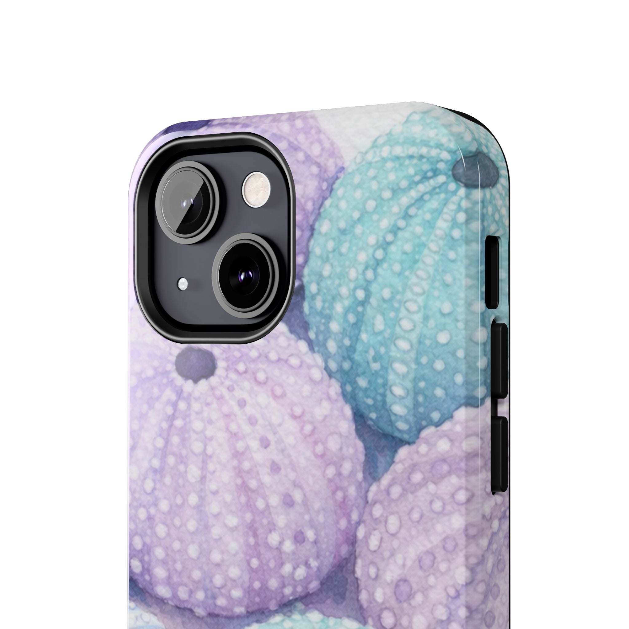 Sea Urchin Pattern Tough Phone Case — Pastel Aqua & Lavender Coastal Design