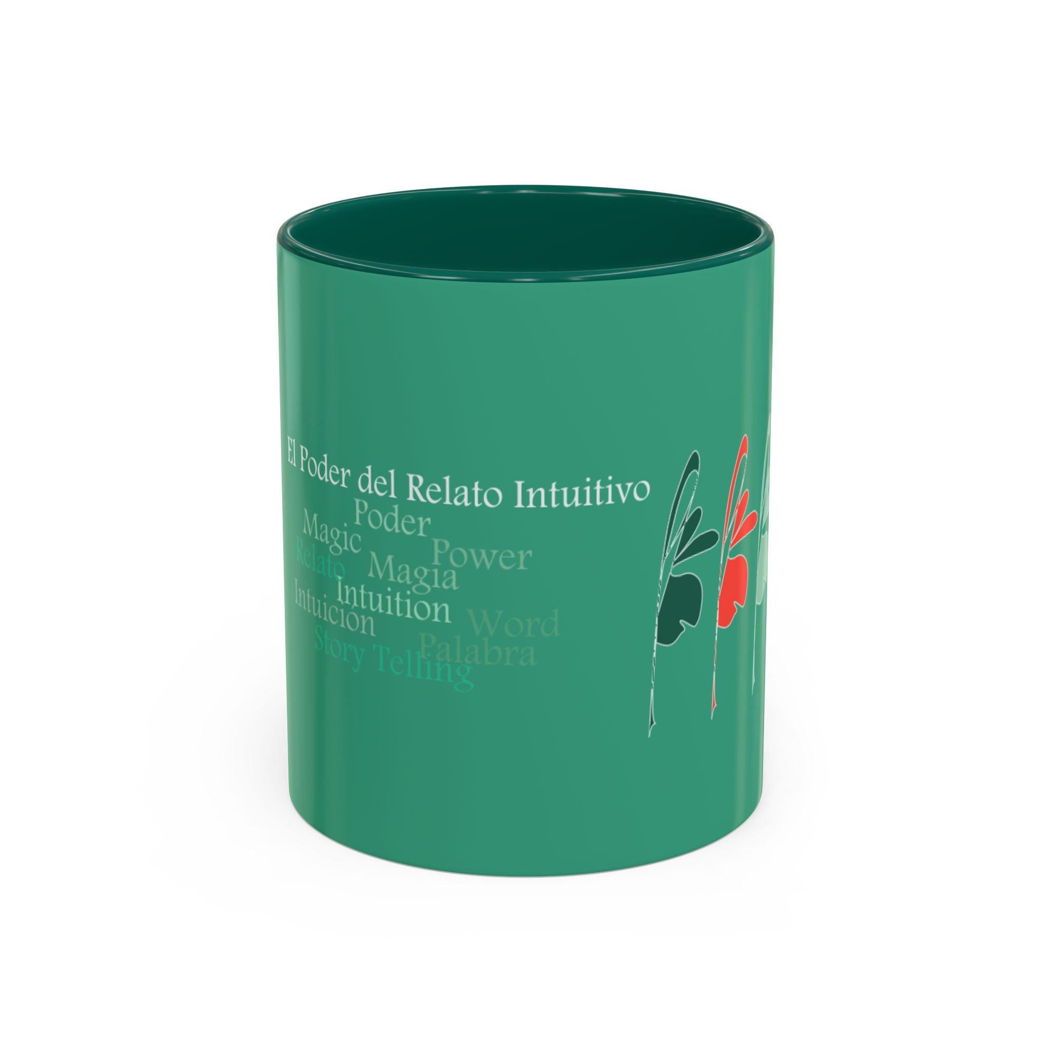 Green Floral Pattern Mug — Colorful Botanical 11oz & 15oz Ceramic