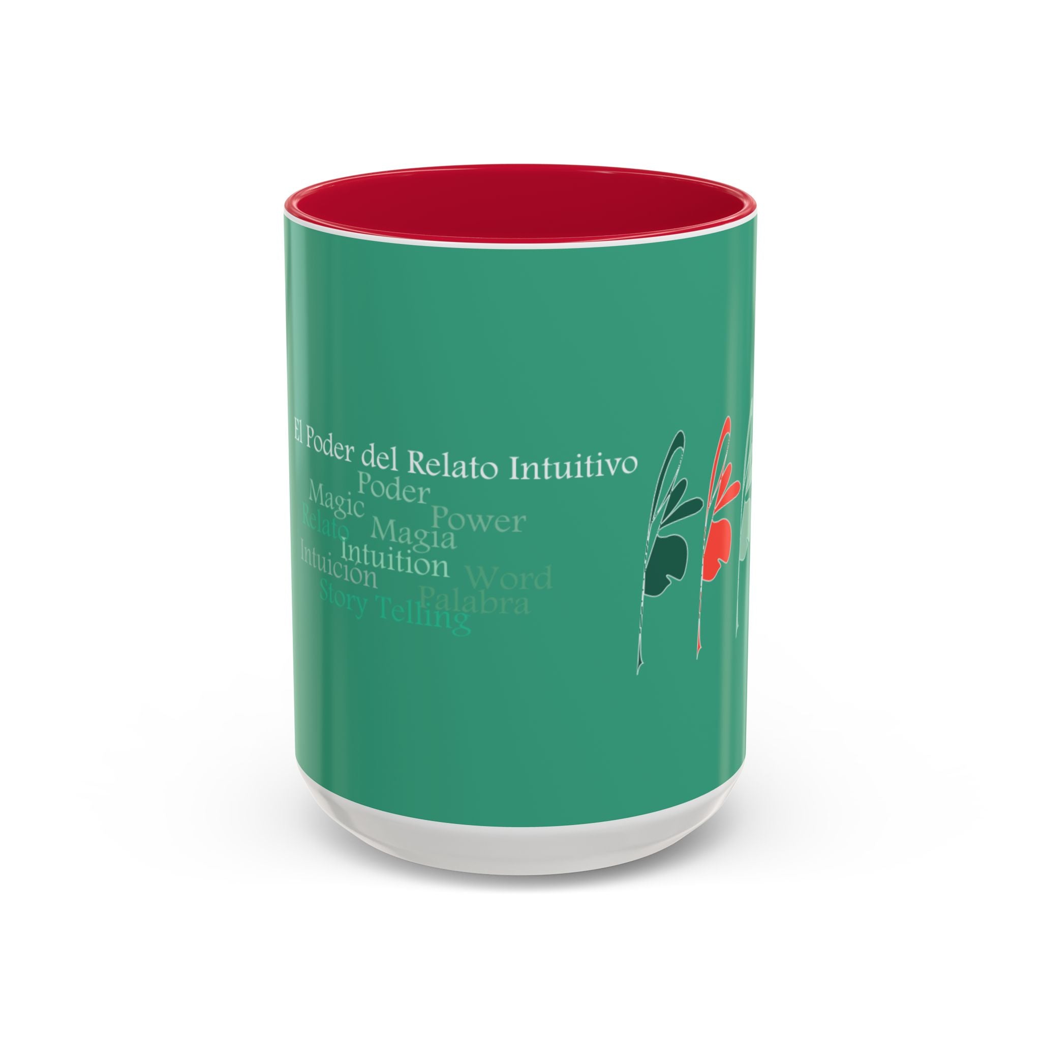 Green Floral Pattern Mug — Colorful Botanical 11oz & 15oz Ceramic