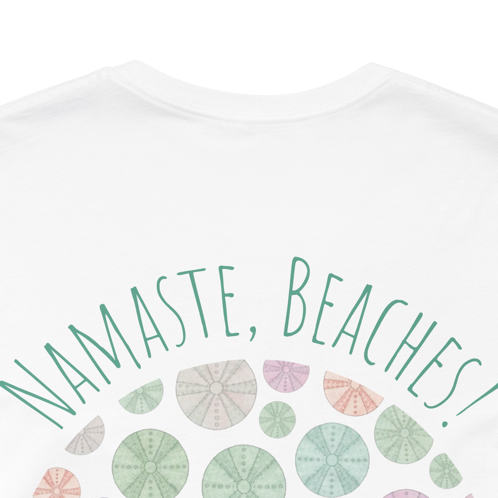Namaste Beaches Watercolor T-Shirt — Sea Urchin Coastal Tee, by Aina Trastamara