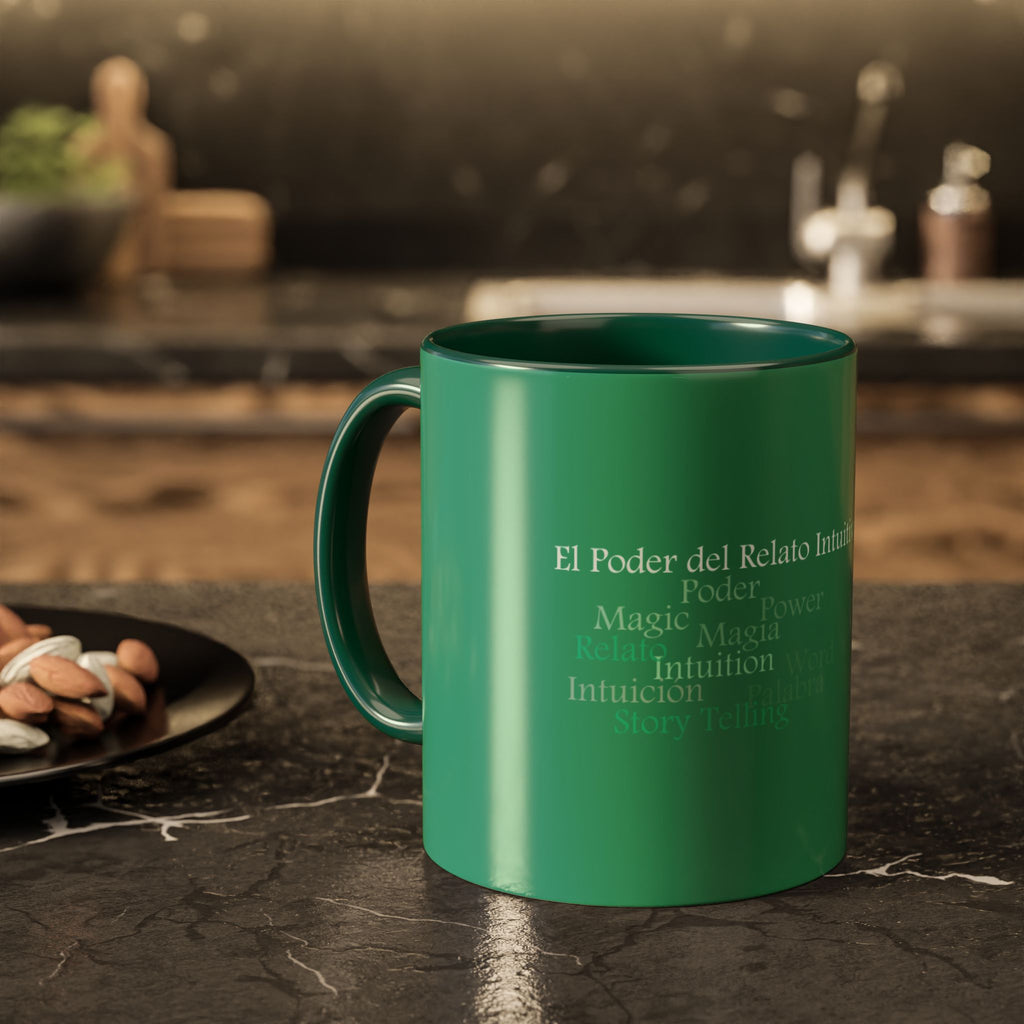 Green Floral Pattern Mug — Colorful Botanical 11oz & 15oz Ceramic