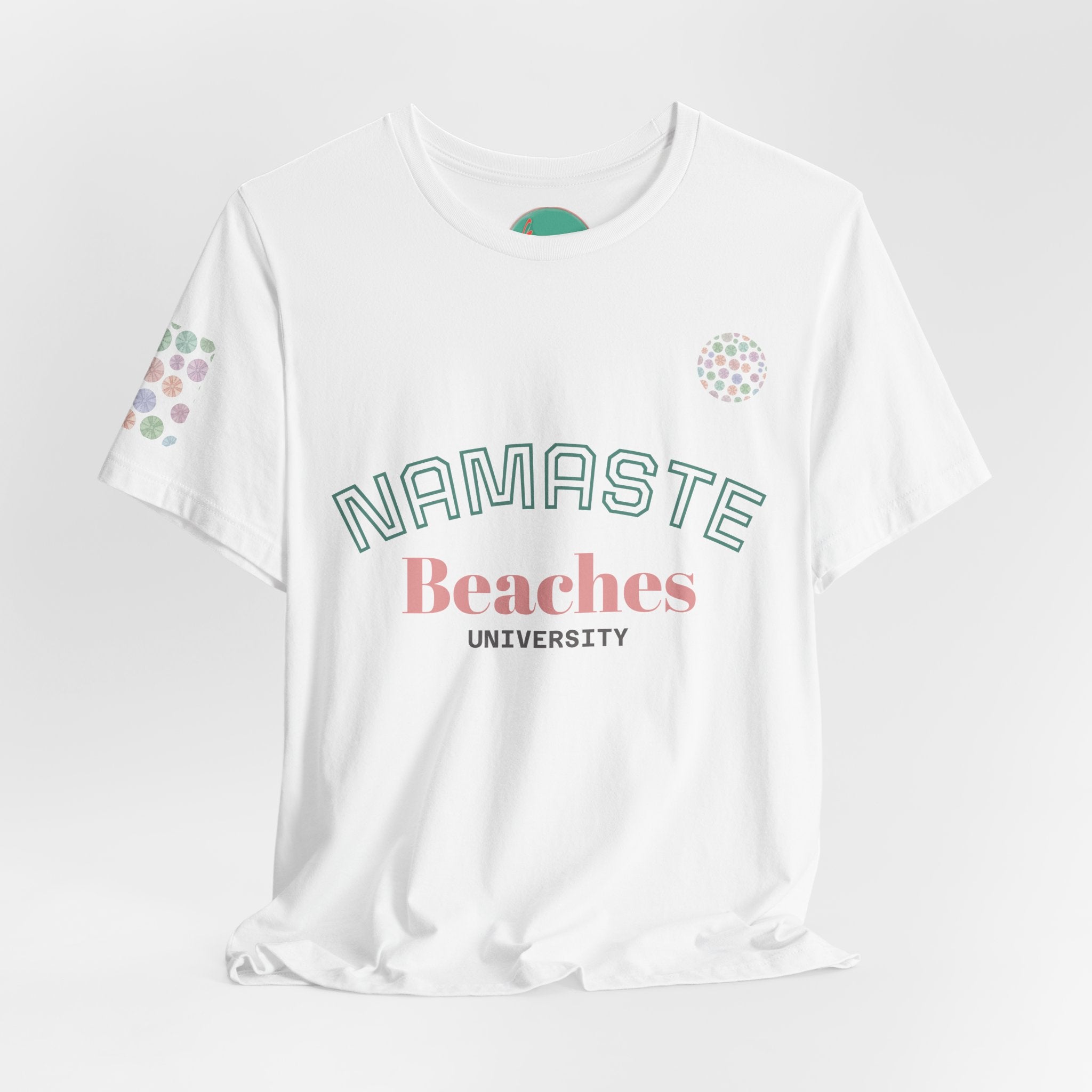 Namaste Beaches Watercolor T-Shirt — Sea Urchin Coastal Tee, by Aina Trastamara