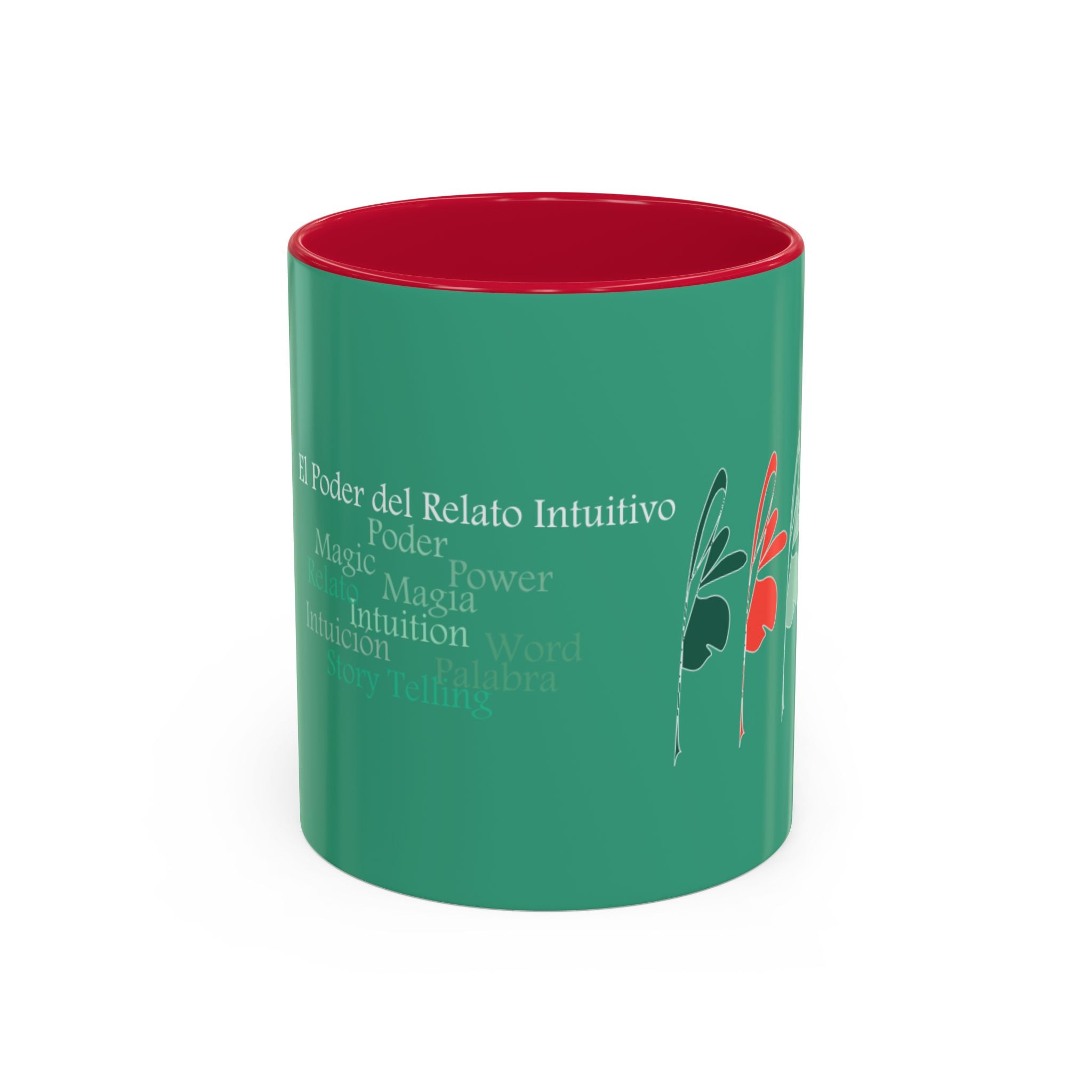 Green Floral Pattern Mug — Colorful Botanical 11oz & 15oz Ceramic