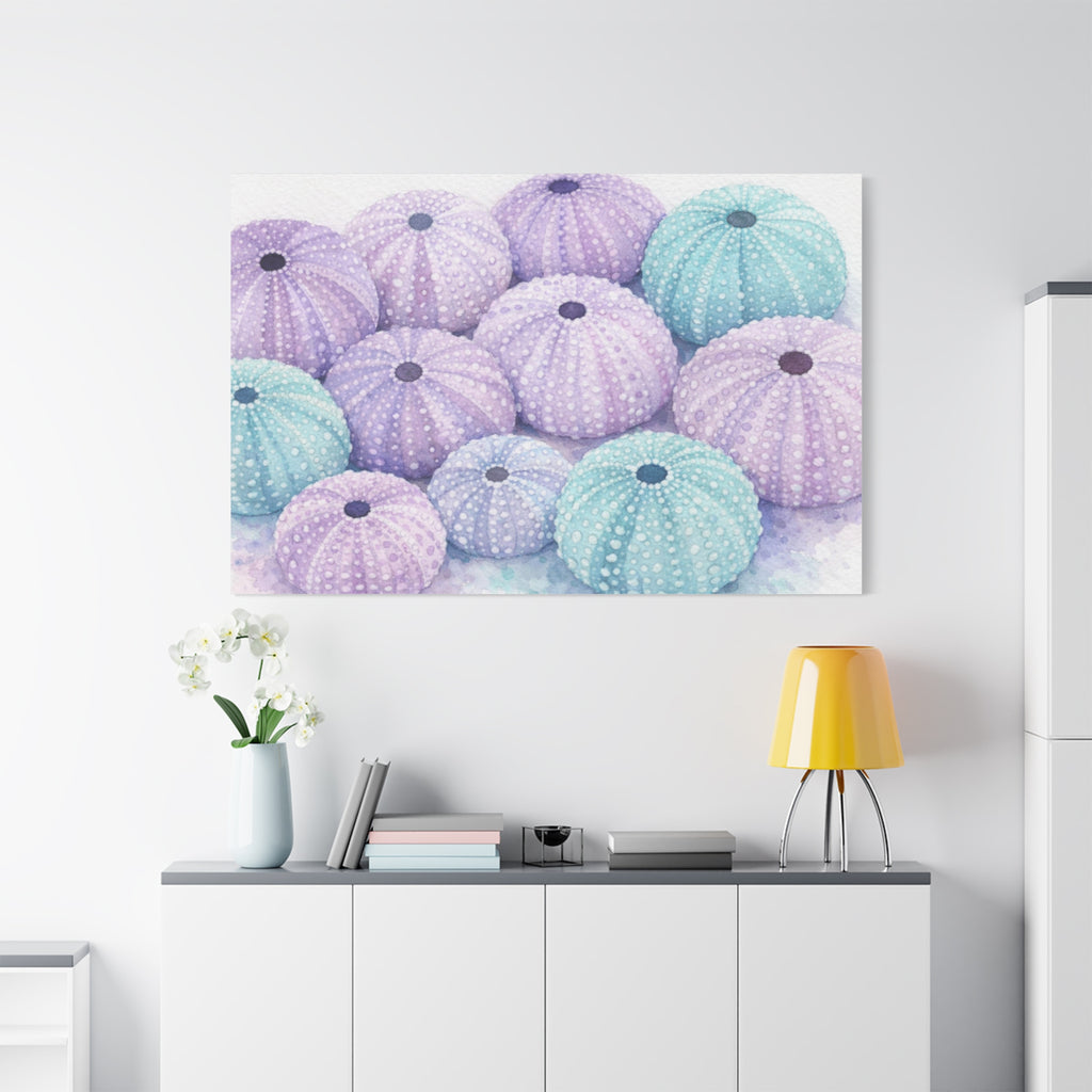 Pastel Sea Urchin Canvas Wall Art — Stretched Matte 1.25"