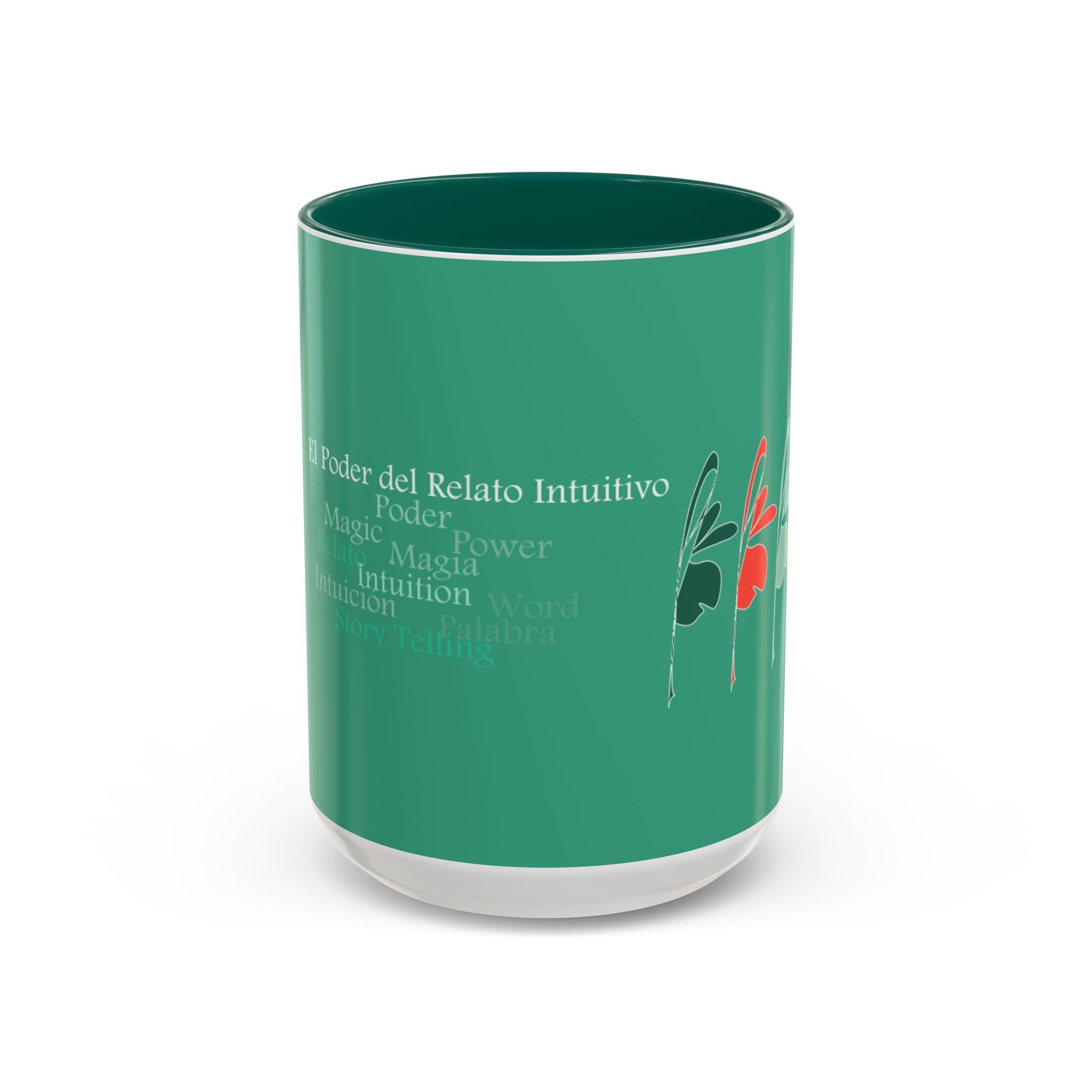 Green Floral Pattern Mug — Colorful Botanical 11oz & 15oz Ceramic