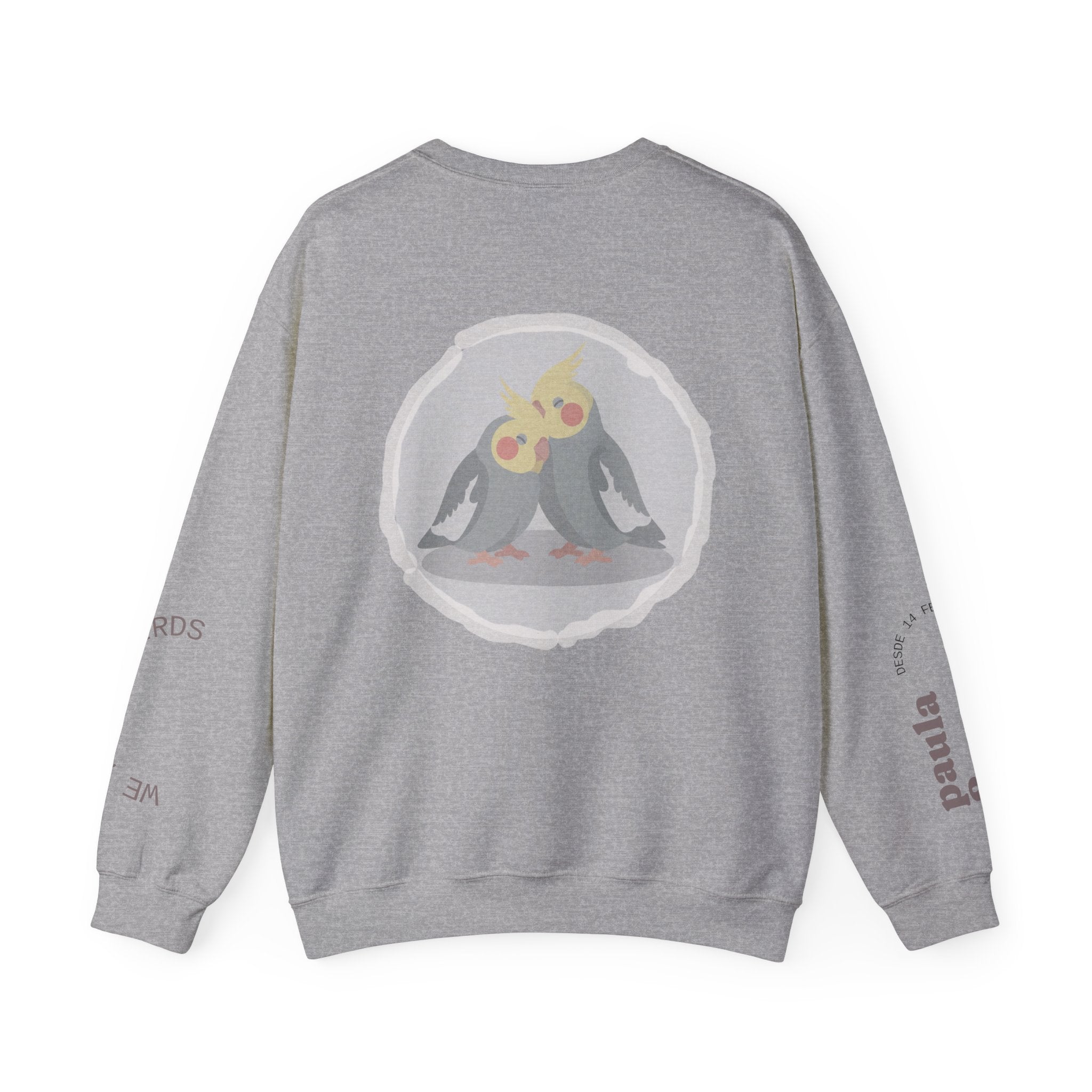 Cockatiel Couples Sweatshirt — "Love Forever Inseparable" Cute Bird Lover Crewneck — Couple names & date customizable