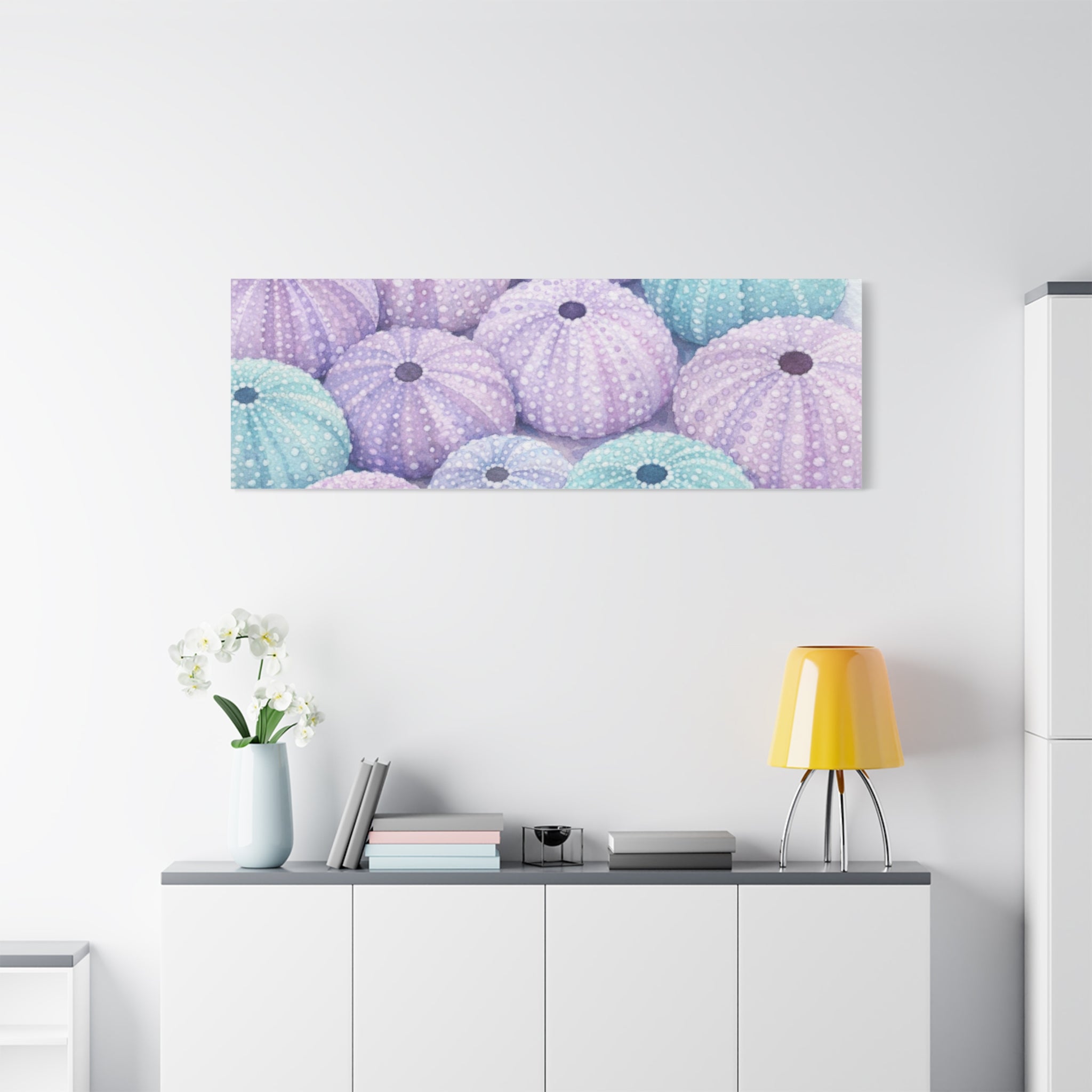 Pastel Sea Urchin Canvas Wall Art — Stretched Matte 1.25"