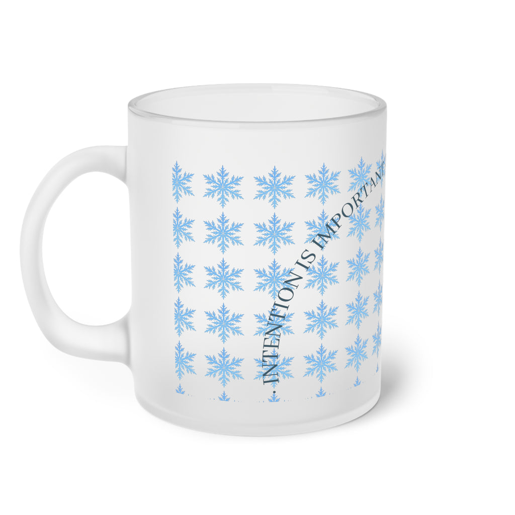 Intentional — Frosted Glass Mug  — Snowflakes Coffee Cup