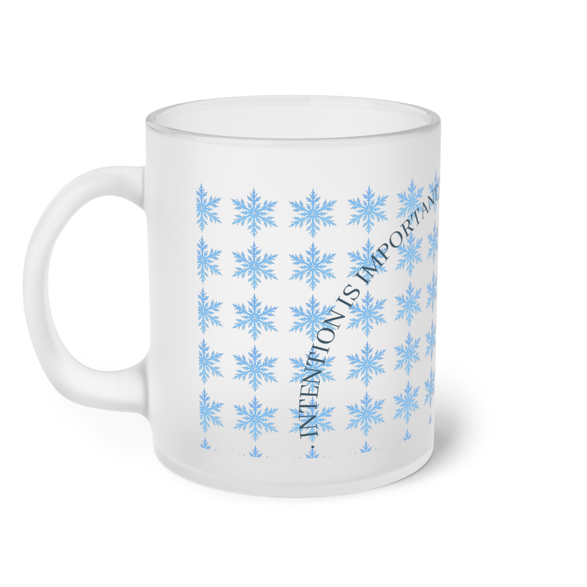 Intentional — Frosted Glass Mug  — Snowflakes Coffee Cup