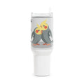 Tumbler — 'Inseparable' Cockatiel Couple Travel Mug, Love Is In The Air (40oz - 1.18 litres)