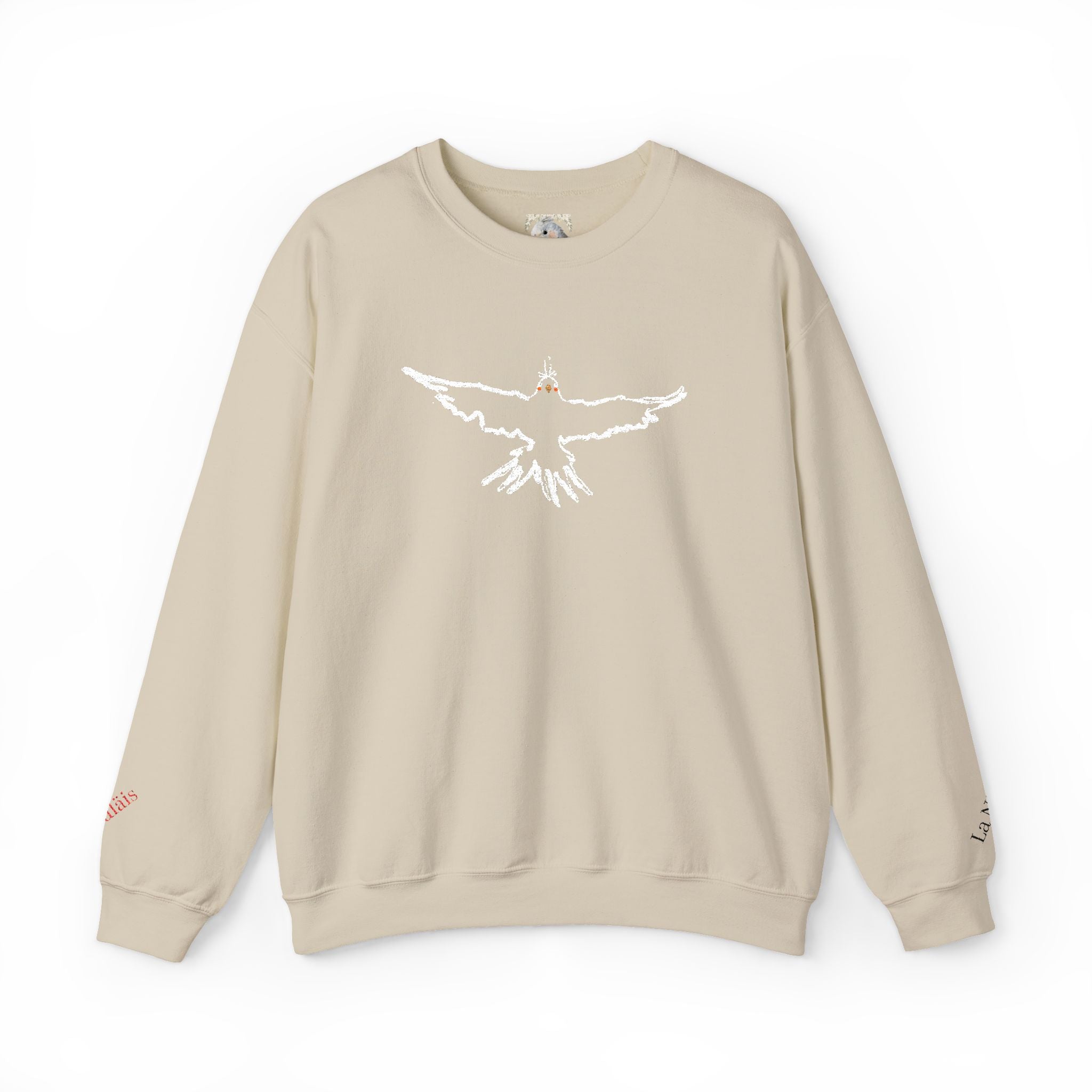 Unisex Heavy Blend™ Crewneck Sweatshirt – Minimalist Flying Cockatiel Design | Gildan 18000 Bird Lover Apparel