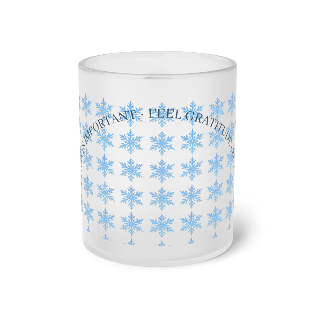 Intentional — Frosted Glass Mug  — Snowflakes Coffee Cup