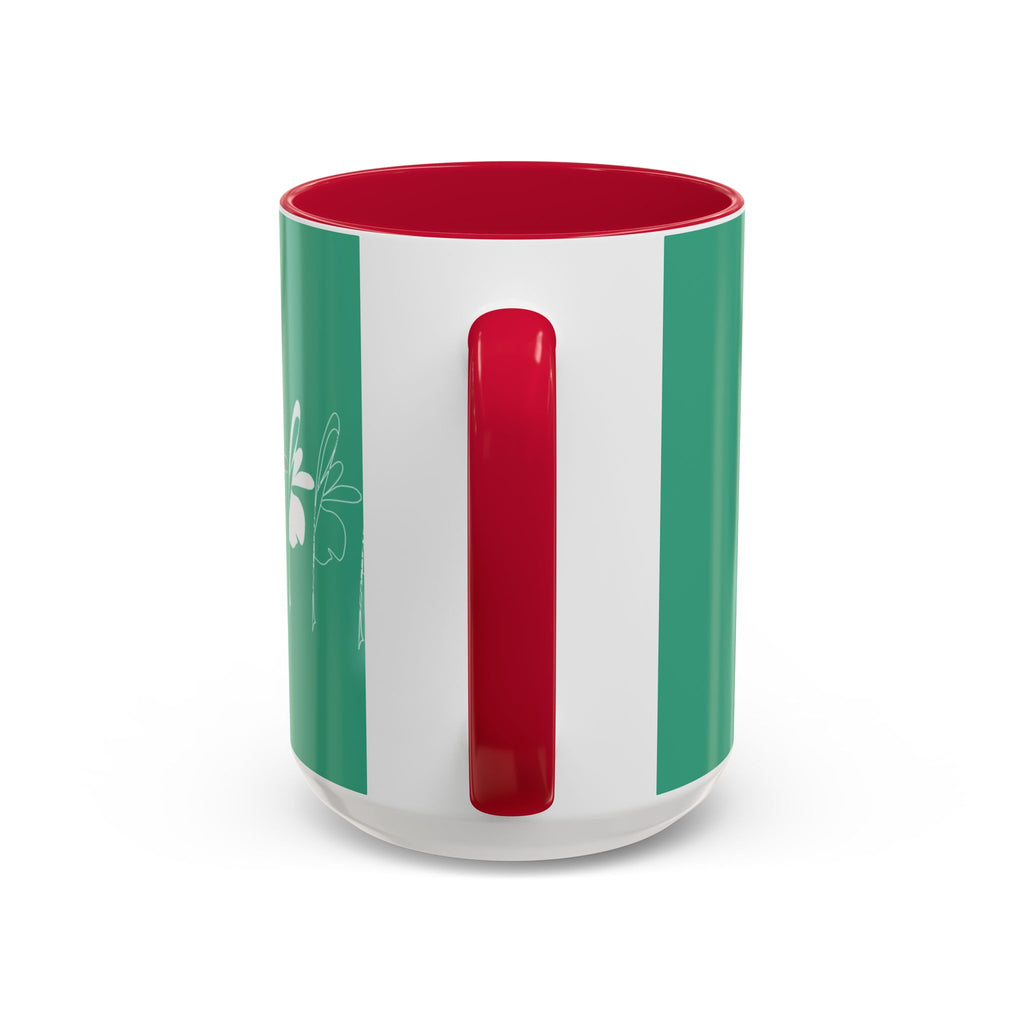 Green Floral Pattern Mug — Colorful Botanical 11oz & 15oz Ceramic