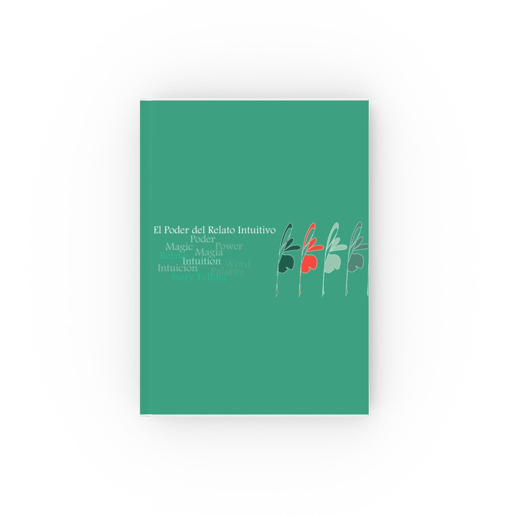 Hardback Journal — Minimal Floral Heart Pattern | Green Notebook for Notes & Gratitude