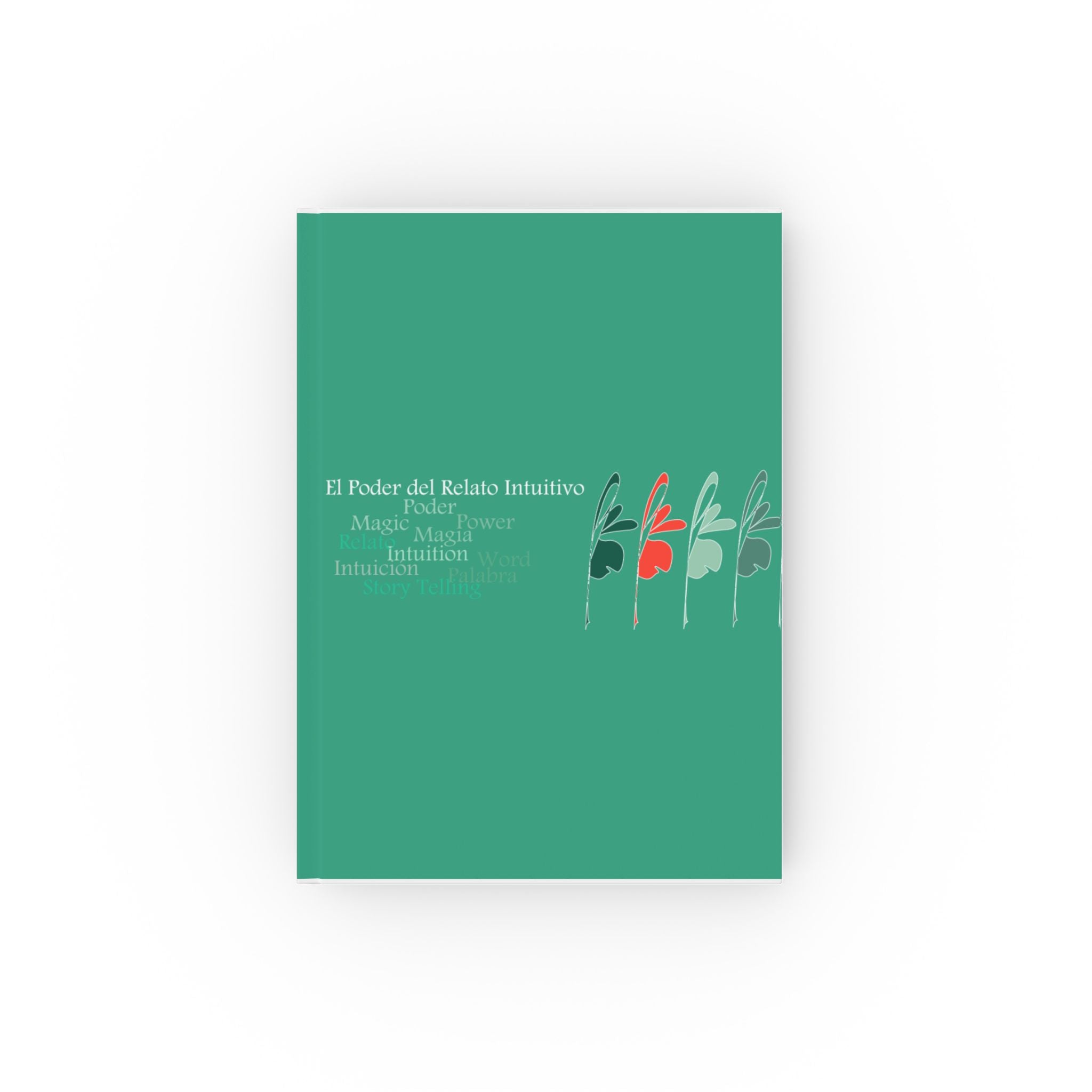 Hardback Journal — Minimal Floral Heart Pattern | Green Notebook for Notes & Gratitude