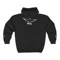 Custom “Free Born” Zip Hoodie – Cockatiel Back Graphic, Wing Embroidered Sleeves, Personalized Birth Month & Year