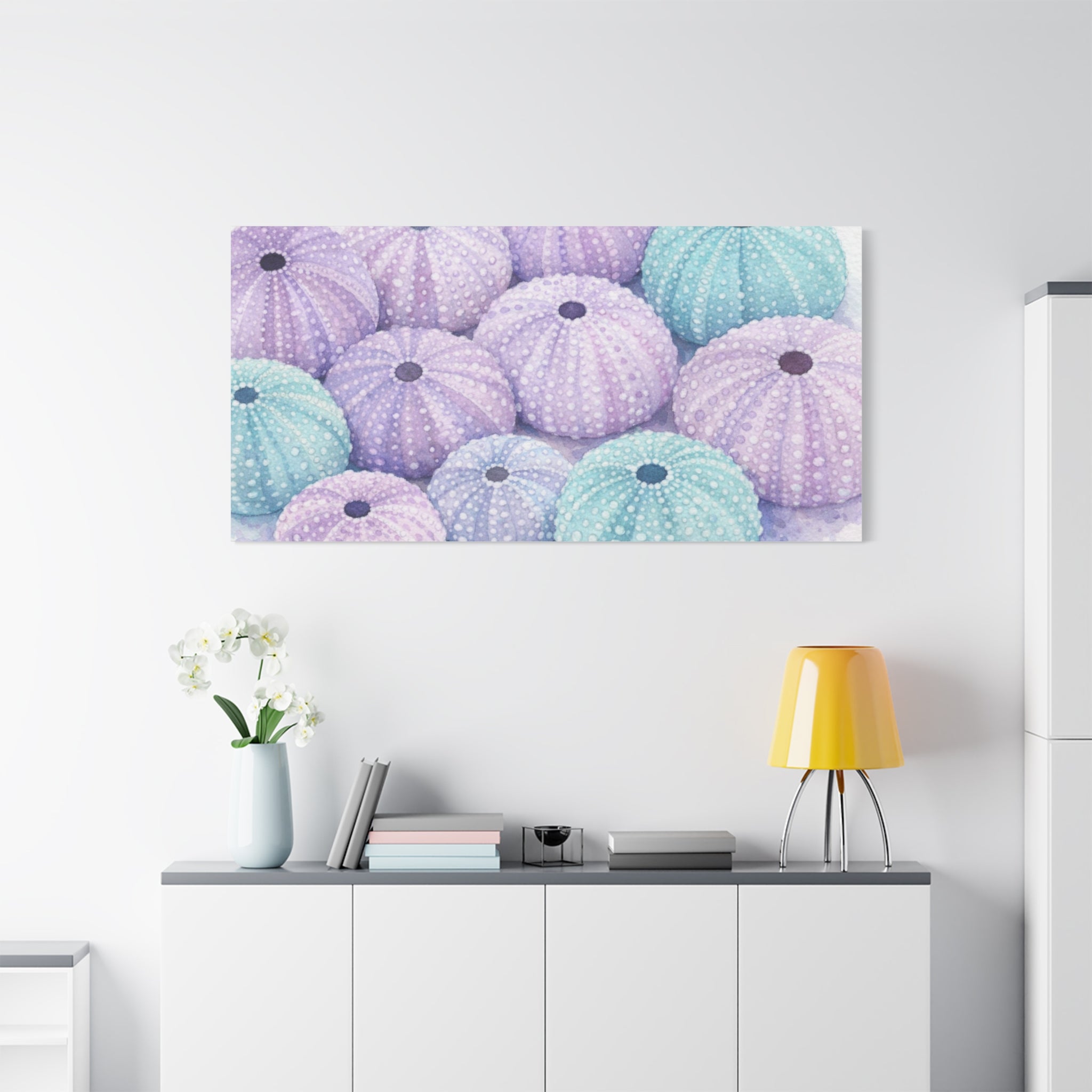 Pastel Sea Urchin Canvas Wall Art — Stretched Matte 1.25"