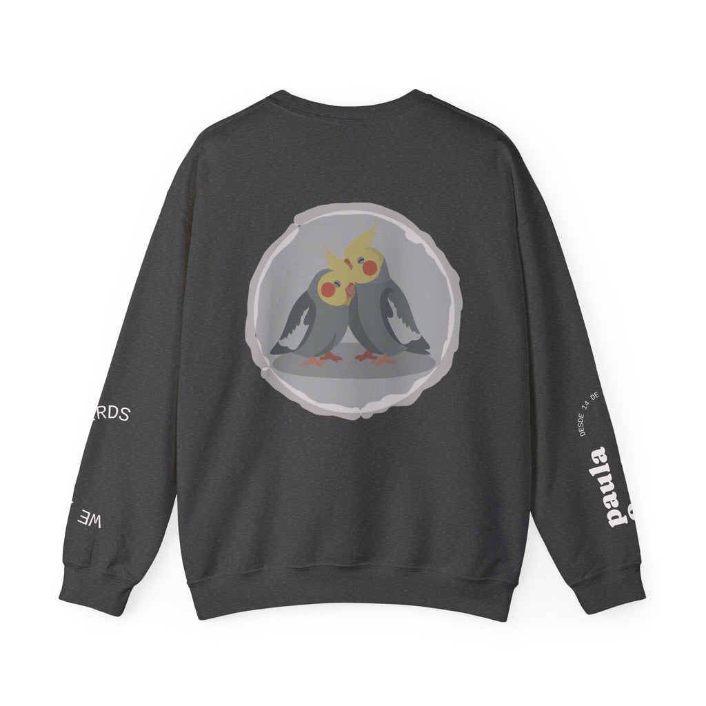 Cockatiel Couples Sweatshirt — "Love Forever Inseparable" Cute Bird Lover Crewneck — Couple names & date customizable