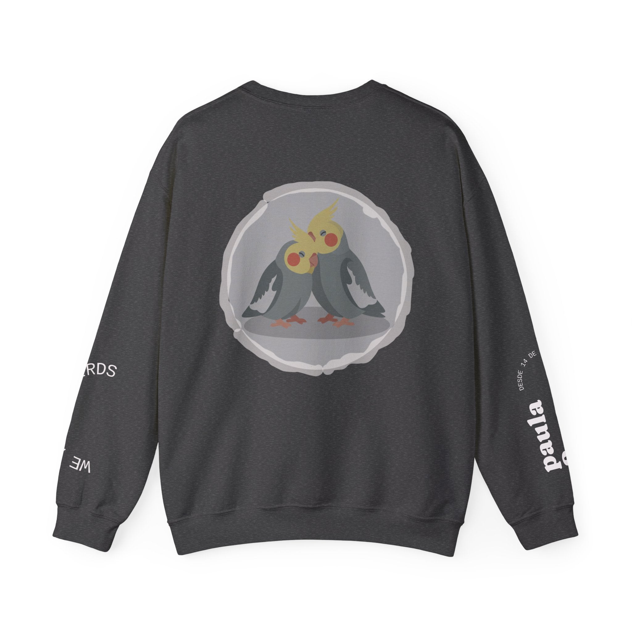 Cockatiel Couples Sweatshirt — "Love Forever Inseparable" Cute Bird Lover Crewneck — Couple names & date customizable