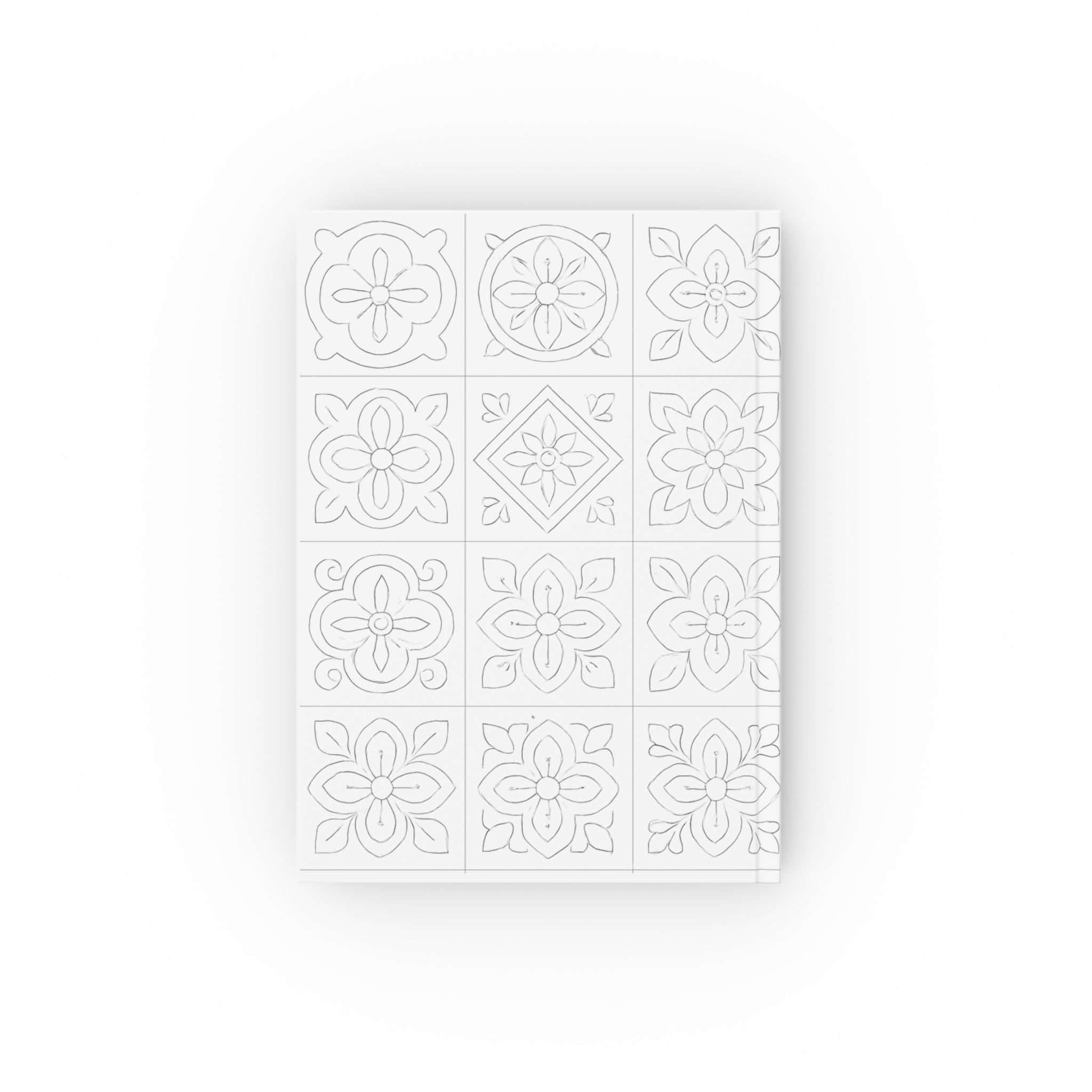 Floral Tile Hardback Journal — Elegant Patterned Notebook for Notes & Journaling