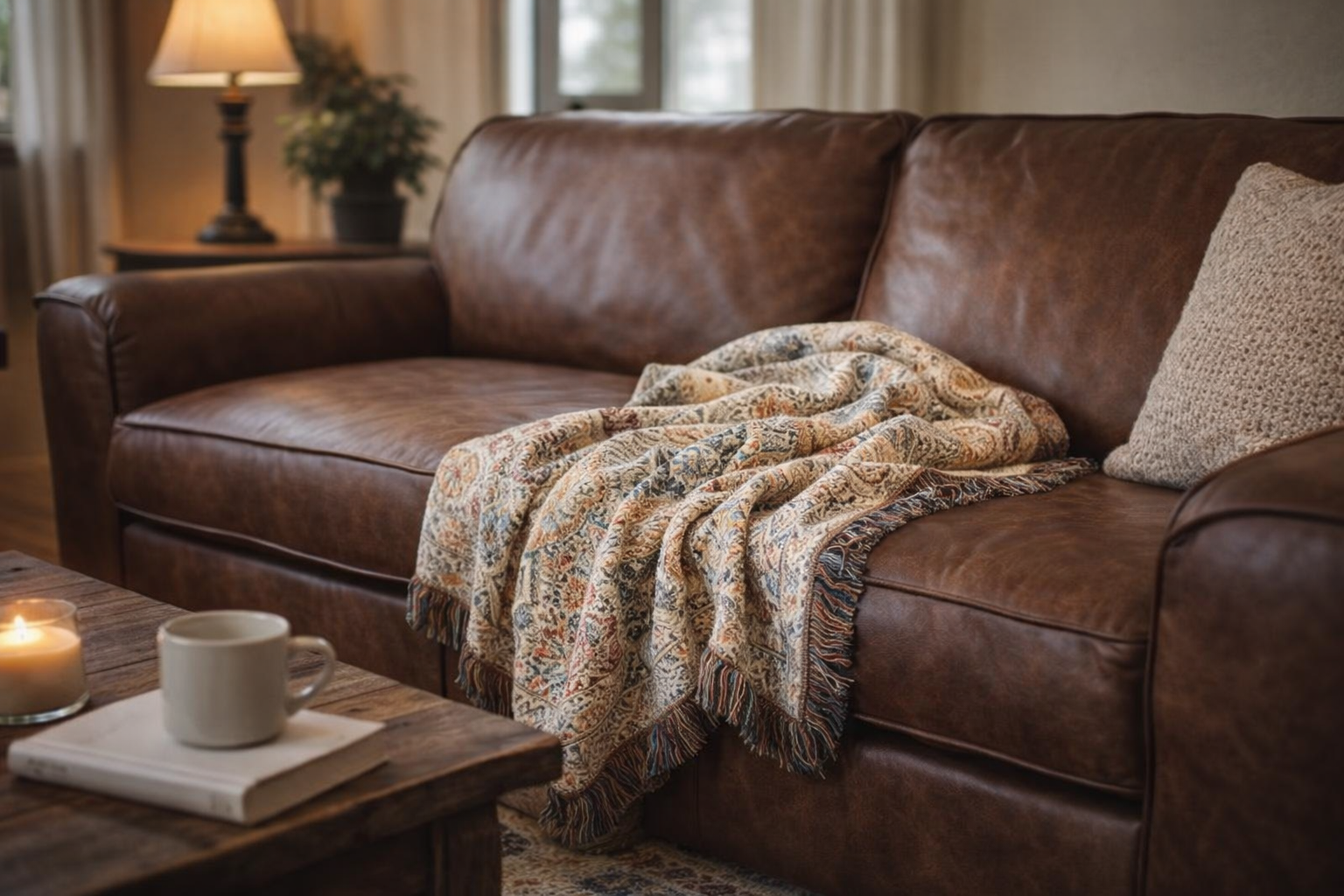 Maltese Tile Woven Throw Blanket | Reversible Cotton Patchwork Blanket with Fringe | Neutral Boho Mediterranean Home Decor